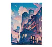 Puzzles pour Adolescents Early Evening in Lofi City Puzzles Anti-Stress, Jouets pour Se Détendre À La Maison, Cadeaux d'anniversaire Et Cadeaux Uniques 52x38cm/1000pcs