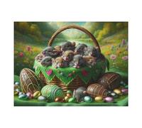 Puzzles pour Adolescents Easter Basket with Cute Rats Casse-têtes pour Adultes, Jeux De Réflexion, Cadeaux Anti-Stress pour Les Amis Et La Famille 52x38cm/1000pcs