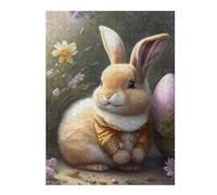Puzzles pour Adolescents Easter Bunny with Egg Basket Puzzles pour Adultes, Jouets À Monter Soi-même, Cadeaux pour Femmes, Cadeaux De Noël Et d'anniversaire 1000pcs(52x38cm)
