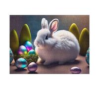 Puzzles pour Adolescents Easter Bunny with Eggs Puzzle pour Adultes - Jeu Manuel - Découpe De Précision - Idéal pour Un Anniversaire Ou Noël 1000pcs(52x38cm)