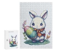 Puzzles pour Adolescents Easter Rabbit Cute Puzzles pour Adolescents : Améliorent La Mémoire. Chaque Pièce Est Unique - Idée Cadeau d'anniversaire Unique 300 PCS