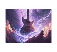 Puzzles pour Adolescents Electric Guitar in Storm Puzzle Adulte, Jeu Familial, Difficile, Cadeau d'anniversaire, Cadeaux, 52x38cm/1000pcs