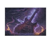 Puzzles pour Adolescents Electric Guitar Storm Music Artwork Puzzles pour Adultes : des Jouets À Monter Soi-même, Amusants Et Originaux, Parfaits pour Un Anniversaire Ou Noël