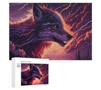 Puzzles pour Adolescents Electric Wolf Artwork Puzzles pour Adultes - Jeu Manuel - Niveau De Difficulté Élevé - Idée Cadeau Originale pour Un Anniversaire 300 PCS