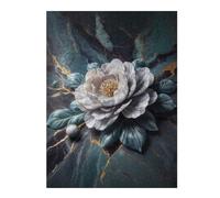 Puzzles pour Adolescents Elegant White Flower on Marble Background Puzzle Adulte, Jeu Familial, Difficile, Cadeau d'anniversaire, Cadeaux, 52x38cm/1000pcs
