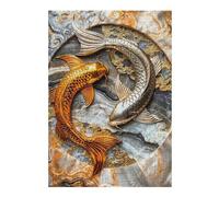 Puzzles pour Adolescents Elegant Yin Yang Koi Puzzle Anti-Stress - Un Cadeau Artistique pour Les Amis Et La Famille
