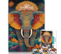 Puzzles pour Adolescents, éléphant Artistique, défi d'intelligence cérébrale, Jouets addictifs, Cadeau d'anniversaire, Cadeaux, décoration Murale (75x50cm)