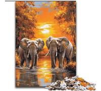 Puzzles pour Adolescents, éléphant d'Afrique, Jouets éducatifs, Jeux de Famille, Cadeaux pour Amis et Famille, 50x75cm