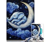 Puzzles pour Adolescents Éléphant endormi, Aidez Le Cerveau à exercer des Jouets addictifs pour cultiver la Patience Décoration Murale (38x26cm)