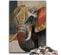 Puzzles pour Adolescents Éléphant Noir et Or pour et à partir de 14 Ans Jeu Pratique Jeu de Noël Cadeaux 50x75cm