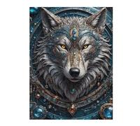 Puzzles pour Adolescents Emerald King Wolf Puzzle Familial - Améliore La Mémoire - Cadeau d'anniversaire Et Cadeau Unique 52x38cm/1000pcs