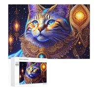 Puzzles pour Adolescents Enchanted Celestial Cat Necklace Puzzles pour Adultes Jeux De Détente Cadeaux pour Femmes Idéal comme Cadeau pour Toute La Famille 1000 PCS