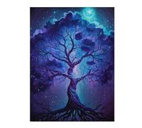 Puzzles pour Adolescents Enchanted Celestial Tree Art Print Jeu De Puzzle Familial, Cadeau d'anniversaire Ou De Noël 1000pcs(52x38cm)