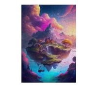 Puzzles pour Adolescents Enchanted Floating Island -2 Puzzles pour Adolescents Jeux De Détente Décoration Parfaite, pour Toute La Famille 38x26cm/1000pcs