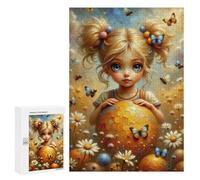 Puzzles pour Adolescents Enchanted Garden with Girl and Bees Casse-têtes pour Adolescents - Jeu De Réflexion - Améliore La Mémoire - Cadeaux De Noël Et d'anniversaire