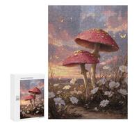 Puzzles pour Adolescents Enchanted Mushroom Field Puzzle Anti-Stress pour Adolescents Chaque Pièce Est Unique - Idéal comme Cadeau pour Toute La Famille 300 PCS