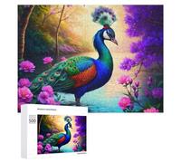 Puzzles pour Adolescents Enchanted Peacock in Bloom Puzzles pour Adultes Jeux De Détente Cadeaux pour Femmes Idéal comme Cadeau pour Toute La Famille 500 PCS