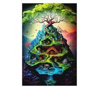 Puzzles pour Adolescents Enchanted Treehouse Haven Puzzles pour Adultes Jeux Amusants pour S'amuser en Famille Interaction Parent-Enfant 75x50cm/1000pcs