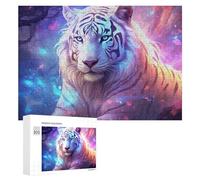 Puzzles pour Adolescents Enchanted White Tiger Fantasy Art Puzzles pour Adultes Jeux De Détente Cadeaux pour Femmes Idéal comme Cadeau pour Toute La Famille 300 PCS