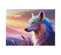 Puzzles pour Adolescents Enchanted Wolf at Sunset Jeux Relaxants, Amusants Et Humoristiques - Cadeau d'anniversaire, Cadeaux, 52x38cm/1000pcs