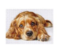 Puzzles pour Adolescents English Cocker Spaniel Puzzle Adulte, Jeu Familial, Difficile, Cadeau d'anniversaire, Cadeaux, 52x38cm/1000pcs