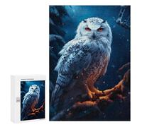 Puzzles pour Adolescents Epic Snowy Snow Owl Puzzles pour Adultes - Jeu Manuel - Niveau De Difficulté Élevé - Idée Cadeau Originale pour Un Anniversaire 300 PCS