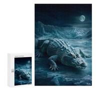 Puzzles pour Adolescents Ethereal Wilderness Guardian - Icebound Crocodile of The Moon Puzzles pour Adultes, Jouets Anti-Stress, Difficile, Cadeau d'anniversaire, Cadeaux, 300 PCS