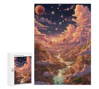 Puzzles pour Adolescents Fantasy Cloud City with Balloons Casse-tête pour Adolescents : Analyse Et Logique, Difficile Et Stimulant, Idéal comme Cadeau 300 PCS