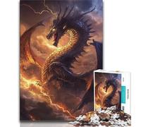 Puzzles pour Adolescents Fantasy Flying Dragon, Jeux éducatifs, décoration d'intérieur, Cadeau d'anniversaire, Art Mural (Taille 38x26cm)