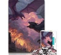 Puzzles pour Adolescents Fantasy Flying Dragon Puzzles pour Adolescents 1000 pièces Jeu Familial Anti-Stress Défi Difficile Superbes Cadeaux et Jouets 26x38cm