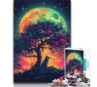 Puzzles pour Adolescents Fantasy Jungle Wolf, Jeux éducatifs, décoration d'intérieur, Cadeau d'anniversaire, Art Mural (Taille 75x50cm)