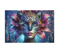 Puzzles pour Adolescents Fantasy Leopard Woman Artwork Puzzles pour Adultes : des Jouets À Monter Soi-même, Amusants Et Originaux, Parfaits pour Un Anniversaire Ou Noël