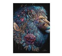 Puzzles pour Adolescents Fantasy Lion Art Print Puzzles pour Adultes Jeux Relaxants Cadeaux De Décoration Parfaits pour Les Amis Et La Famille 1000pcs(52x38cm)