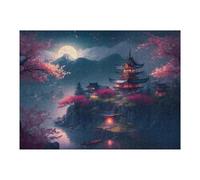 Puzzles pour Adolescents Fantasy Night Japanese Puzzle pour Adultes - Jeu Manuel - Découpe De Précision - Idéal pour Un Anniversaire Ou Noël 1000pcs(52x38cm)