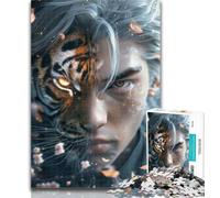 Puzzles pour Adolescents Fantasy Tiger, 1 000 pièces, pour Adultes, pour Toute la Famille 50x75cm