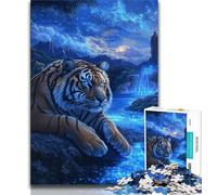 Puzzles pour Adolescents Fantasy Tiger, Jeux éducatifs, décoration d'intérieur, Cadeau d'anniversaire, Art Mural (Taille 38x26cm)