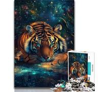 Puzzles pour Adolescents Fantasy Tiger, Jeux éducatifs, décoration d'intérieur, Cadeau d'anniversaire, Art Mural (Taille 38x26cm)
