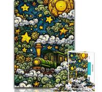 Puzzles pour Adolescents Fantasy Train 1000 pièces pièces entièrement emboîtables et de Formes aléatoires (50x75cm)