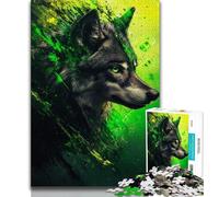 Puzzles pour Adolescents Fantasy Wolf 1000 pièces Puzzles pour Adultes et Adolescents Anti-Stress défi Difficile améliore l'amour Entre Les Couples 75x50cm