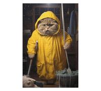 Puzzles pour Adolescents Fat Cat Toilet Bathroom Puzzles pour Adultes, Jeu De Réflexion, Décoration Intérieure, pour Toute La Famille 75x50cm/1000pcs