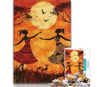 Puzzles pour Adolescents Femme Africaine Dansant 1000 pièces Puzzles pour Adolescents et Adultes Design Dynamique et Unique Expérience de Puzzle relaxante et stimulante 38x26cm