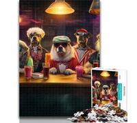 Puzzles pour Adolescents, fête Canine, 1 000 pièces, pour Adultes et Adolescents, Art au Fusain, pour Une Escapade relaxante, décoration d'intérieur, 26x38cm