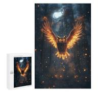 Puzzles pour Adolescents Fiery Owl in Forest Puzzles pour Adultes Jeu Manuel Cadeau d'anniversaire Cadeau d'anniversaire, Cadeaux, 1000 PCS