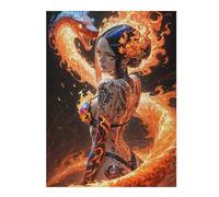 Puzzles pour Adolescents Fire Dragon & Woman Puzzle Adulte, Jeu Familial, Difficile, Cadeau d'anniversaire, Cadeaux, 52x38cm/1000pcs