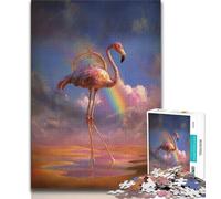 Puzzles pour Adolescents Flamants Roses 1 000 pièces Cadeaux pour Adolescents décoration Murale Moderne à Faire soi-même Cadeau Unique pour la Maison (38x26cm)