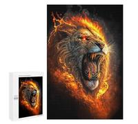 Puzzles pour Adolescents Flaming Lion Art Print-7 Puzzle Anti-Stress pour Adolescents Chaque Pièce Est Unique - Idéal comme Cadeau pour Toute La Famille 1000 PCS