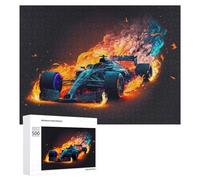 Puzzles pour Adolescents Flaming Race Car Artwork Puzzles pour Adultes - Jeu Manuel - Niveau De Difficulté Élevé - Idée Cadeau Originale pour Un Anniversaire 500 PCS