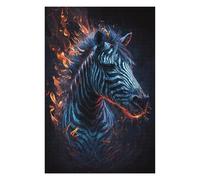 Puzzles pour Adolescents Flaming Zebra Art Print Puzzles pour Adultes, Jouets À Monter Soi-même, Cadeaux pour Femmes, Cadeaux De Noël Et d'anniversaire 1000pcs(75x50cm)
