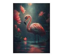Puzzles pour Adolescents Flamingo Flowers Magic Jeux De Puzzle en Famille Découpe De Précision Cadeaux Uniques pour Anniversaire Et Noël