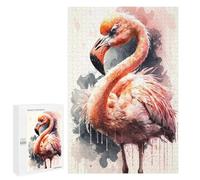 Puzzles pour Adolescents Flamingo Watercolor Sketch Puzzles pour Adultes - Jeu Manuel - Niveau De Difficulté Élevé - Idée Cadeau Originale pour Un Anniversaire 1000 PCS